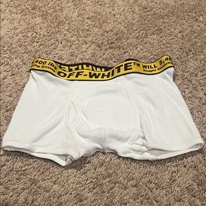 Off-White White Boxer Briefs with Yellow Branded Waistband